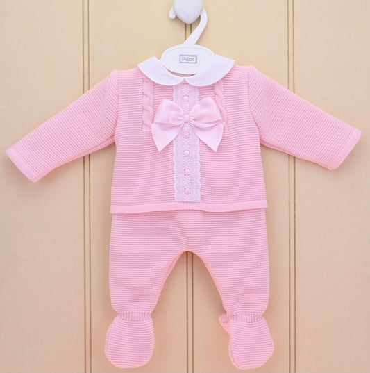 Charlene Two Piece Knitted Suit Pink