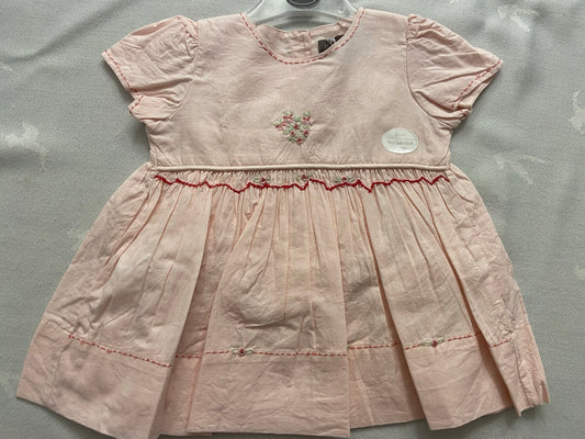 Pink “Roses” embroidered dress with pants